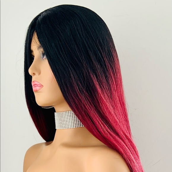 Very Pretty 36” Ombre Burgundy Lace Front Synthetic Wig - Picture 12 of 15